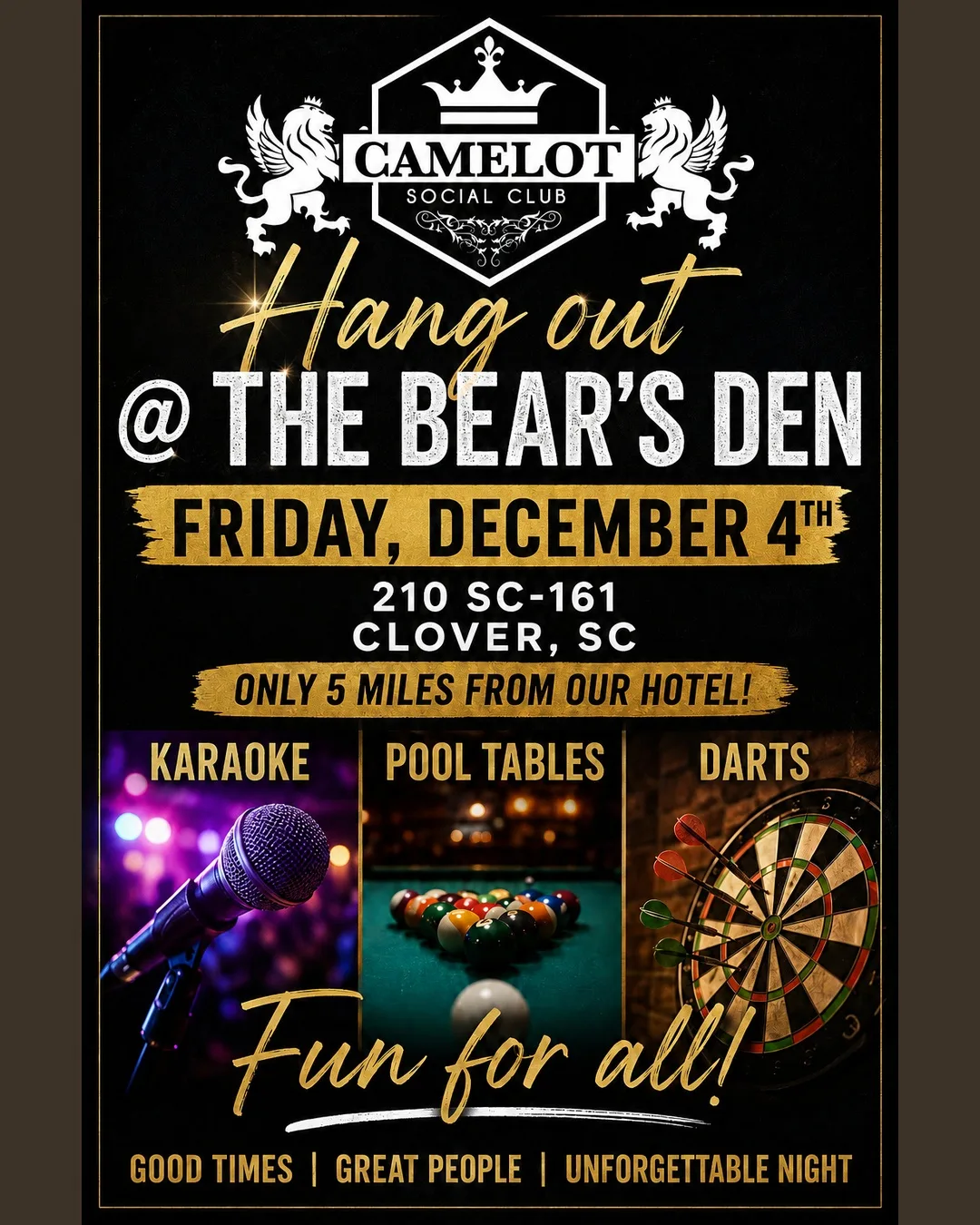 Camelot Hang Out at The Bear's Den