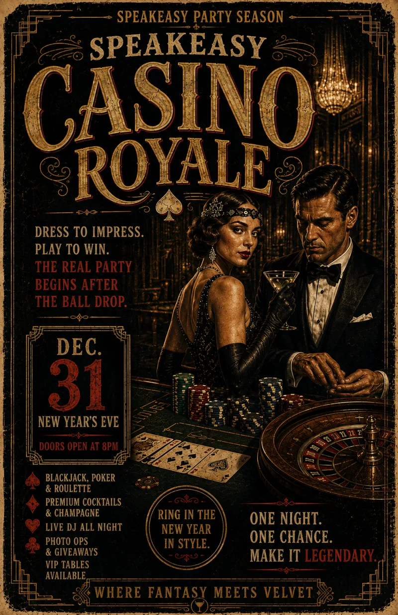 Speakeasy Casino Royale New Year's Eve Party