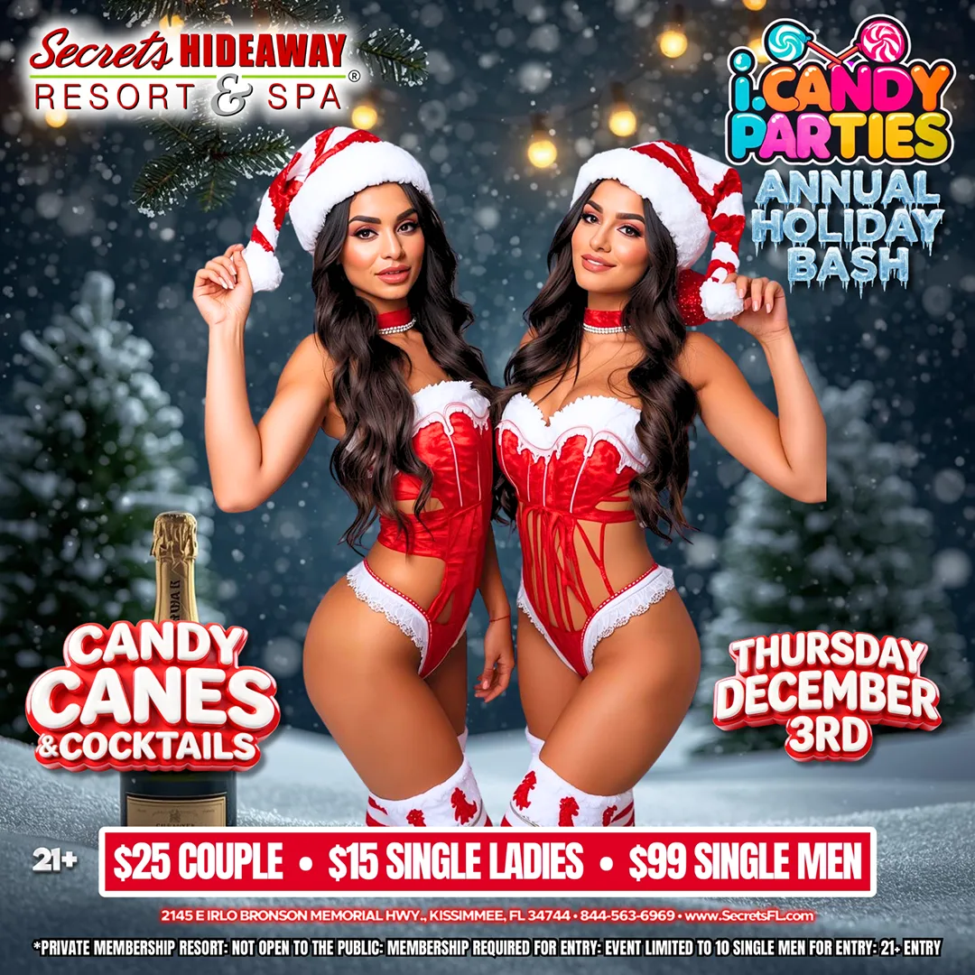 Candy Canes & Cocktails - i.Candy parties Holiday Bash Takeover at Secrets Hideaway