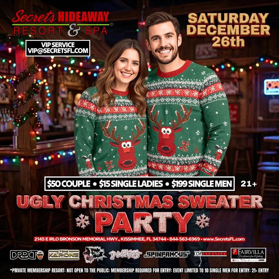 Ugly Christmas Sweater at Secrets Hideaway